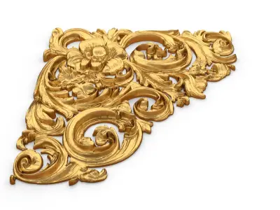 Classic carved corner decor ornament 375 3D model