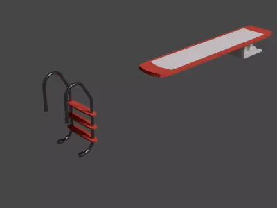 Diving board and ladder 3D model