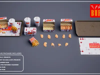 Chicken Nuggets Package Low-poly 3D model