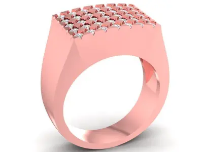 Luxury Square Pave Diamond Men Ring  2769 3D print model