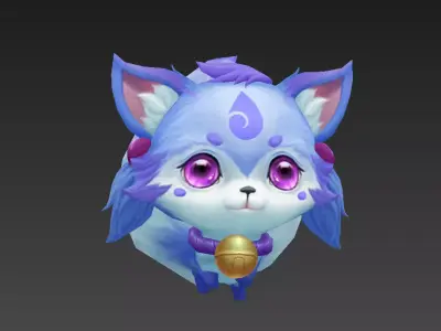 snow fox Low-poly 3D model