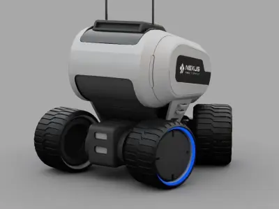 Luna Rover rigged 3D model