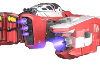 Spaceship Low-poly 3D model