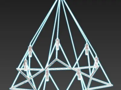 gitter geometric chandelier with six lights 3D model