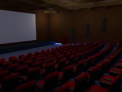 movie theater Low-poly 3D model