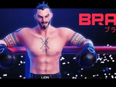 Low Poly Boxer - MMA Fighter - Brad Low-poly 3D model