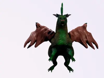 the dragon is green 3D model