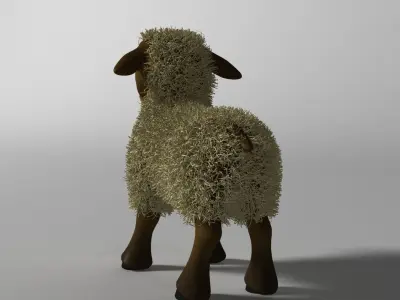 Cartoon Sheep Rigged Low-poly 3D model