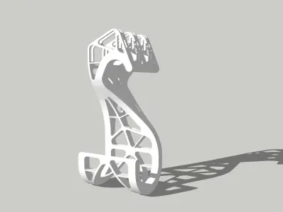 crochet double pivotant hook fasteners 3D print model