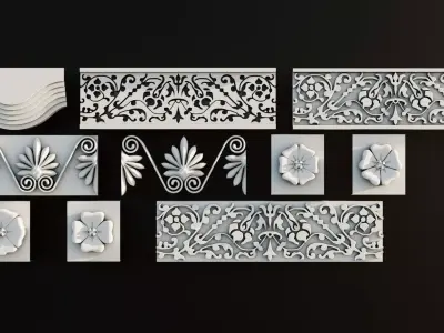 Ornament Pack Vol 18 - Decorative Flora 3D model