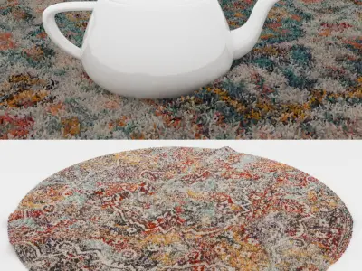 Round Rug Set 146 3D model