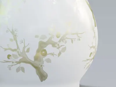 Vase35 vase with gold leaves 3D model