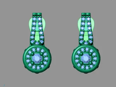 Women Earrings 3DM STL Womens Earring Renders 3D print models   3D print model 10