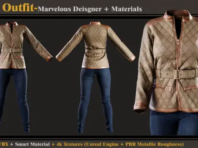 Girls Outfit- MD-Clo3d - Smart Material- Textures -OBJ- FBX 3D model