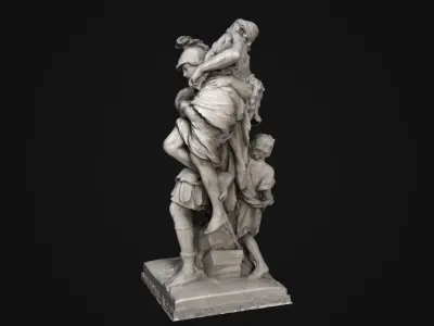 Enee and Anchise statue Anchise Low-poly 3D model