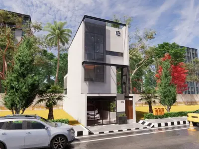 Industrial House Interior Exterior 3D model