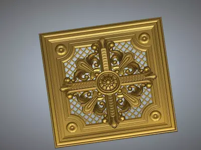 Frame ornate gold ceiling plate 3D print model