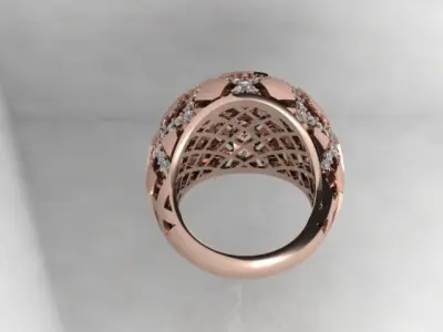 diamond ring  3D print model 11