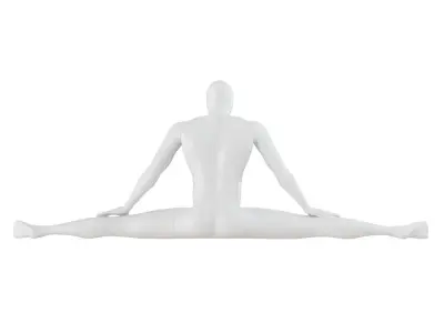 White Mannequin Sitting On A Twine 60 3D model
