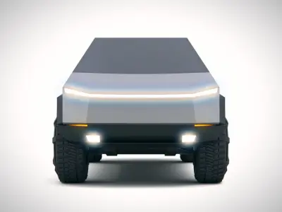 Cybertruck PBR futuristic electric vehicle Low-poly 3D model