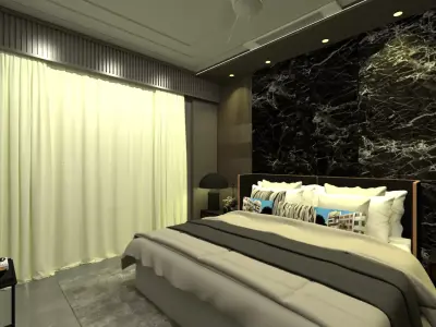Modern Luxury Dark Bedroom Interior  3D model