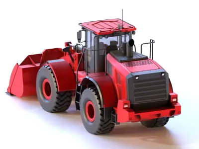 Wheel Fire Engine Red Low-poly 3D model