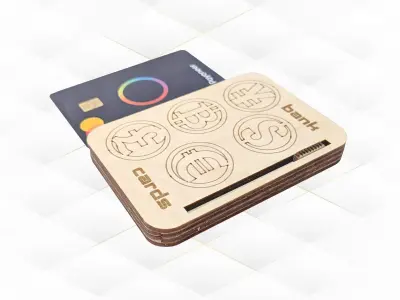 Gift holder for bank cards design laser cutting case card 3D print model