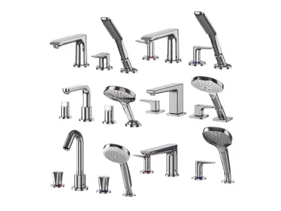 Inset bath mixers Hansgrohe set 157 3D model