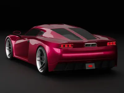 A sports car Low-poly 3D model