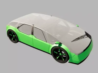 Futuristic Electric Crossover Car Low-poly 3D model