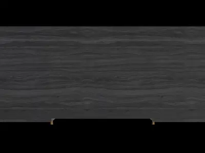 Rattan And Black Wood Wide Desk Low-poly 3D model