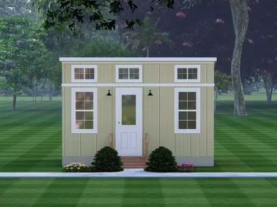 Modern Tiny House Exterior with Minimalist Design 3D model