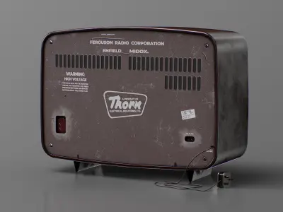 Vintage old radio Ferguson 1950s Firefly Low-poly 3D model