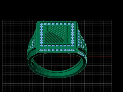 Print Ready STL 3DM  Gents Rings Diamond Men Ring  3D print model 178