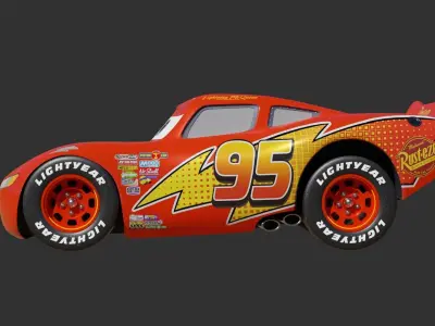 Lightning McQueen 3D model Low-poly 3D model