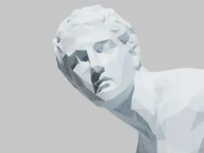 Hermes statue 3D model Low poly ancient sculpture 3D print model