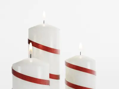 Decorative Christmas Candles 3D model
