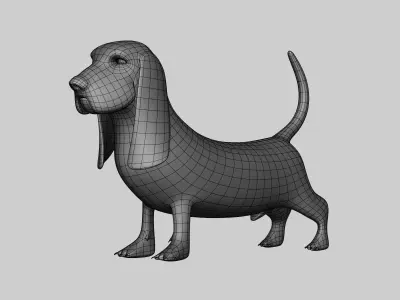 Basset Hound Basemesh for Sculpt Ready Low-poly 3D model