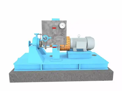 Water Centrifugal Pump PBR Low-poly 3D model