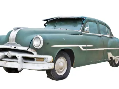 Classic Car Wreck Low-poly 3D model