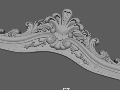 Central decor ornament for furniture 3D model 601