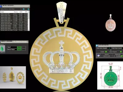Crown stl 3dm Pendant Model jp0342 3D print model