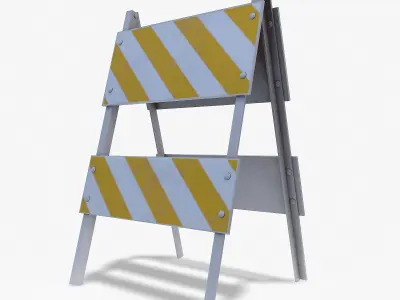 Roadworks Barricade Dirt PBR 3D Low-poly 3D model