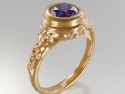 Shadow Orchid Ring - 3D Free print ready Free 3D print model Free 3D print model