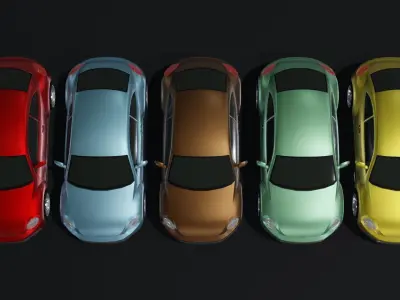 Compact Car Generic Low-poly 3D model