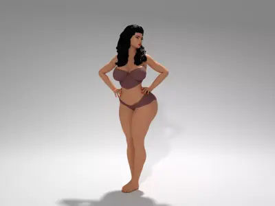 Sexy Beautiful Woman Posing 3D model