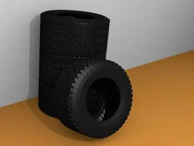 Wheel set of tires 3D model