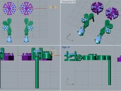 Jewel Earring 3D print model