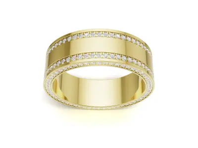 Mens Diamond Wedding Eternity Band 3D print model