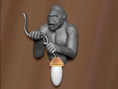 Lamp gorilla wall decor 3D model